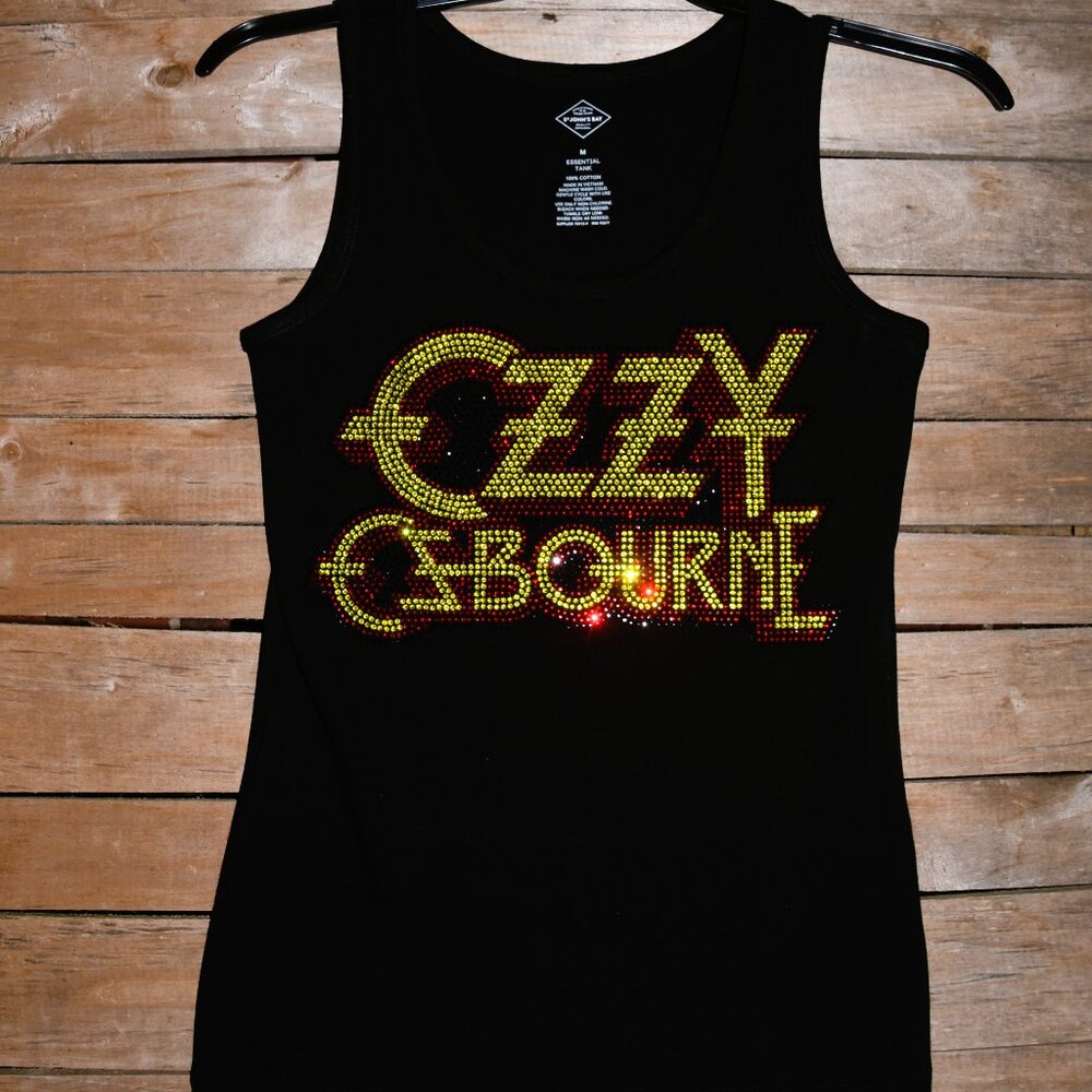 Ozzy Osbourne  Rhinestone bling sleeveless tank   XS,S,M,L,XL,XXL, … - Picture 2 of 12